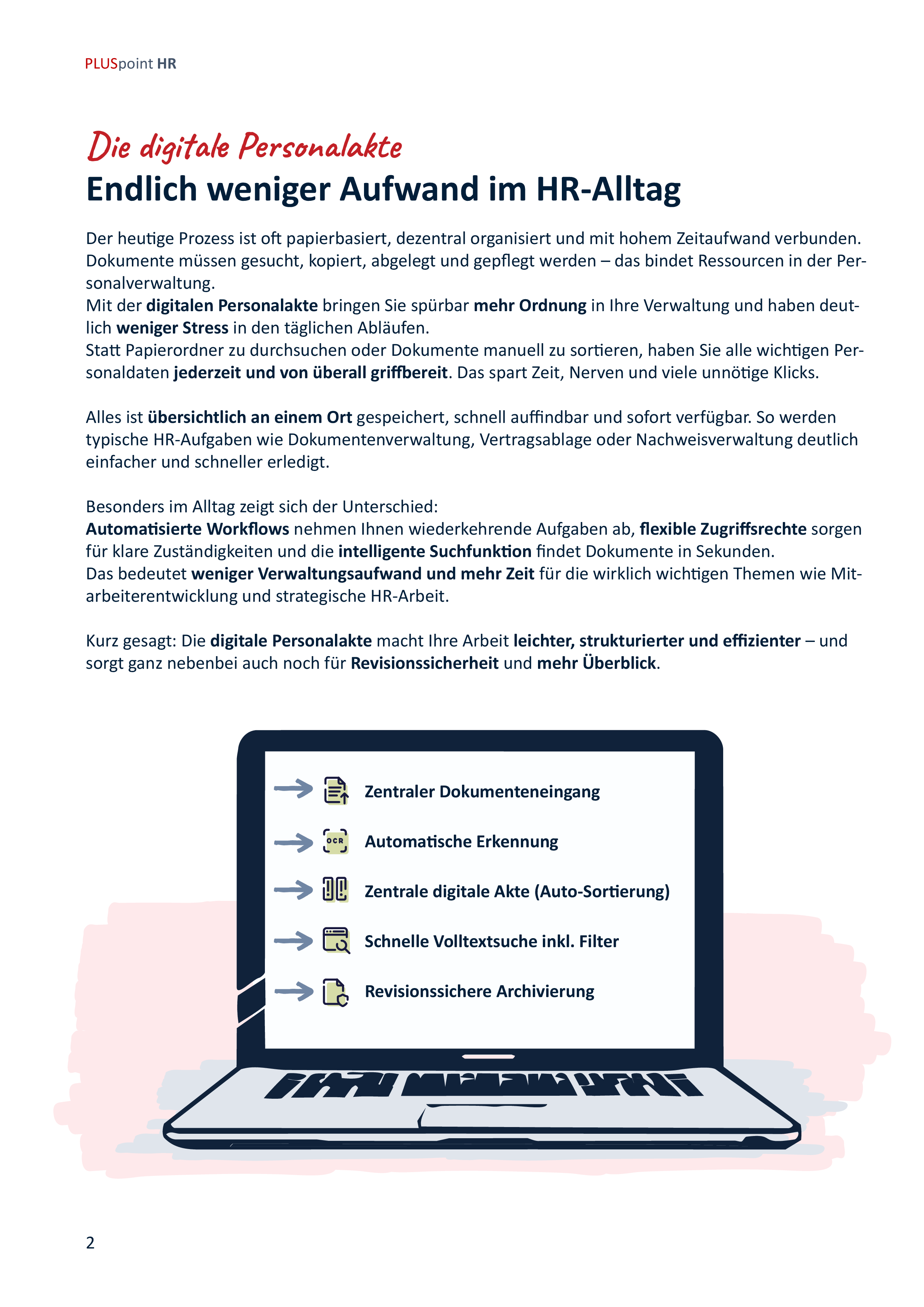 Aufwandseinsparungen dank unserer Digitalen Akte und postbox HR