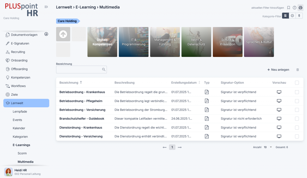 PLUSpointHR_HR-Software_E-Learning Screenshot aus unserem E-Learning-System