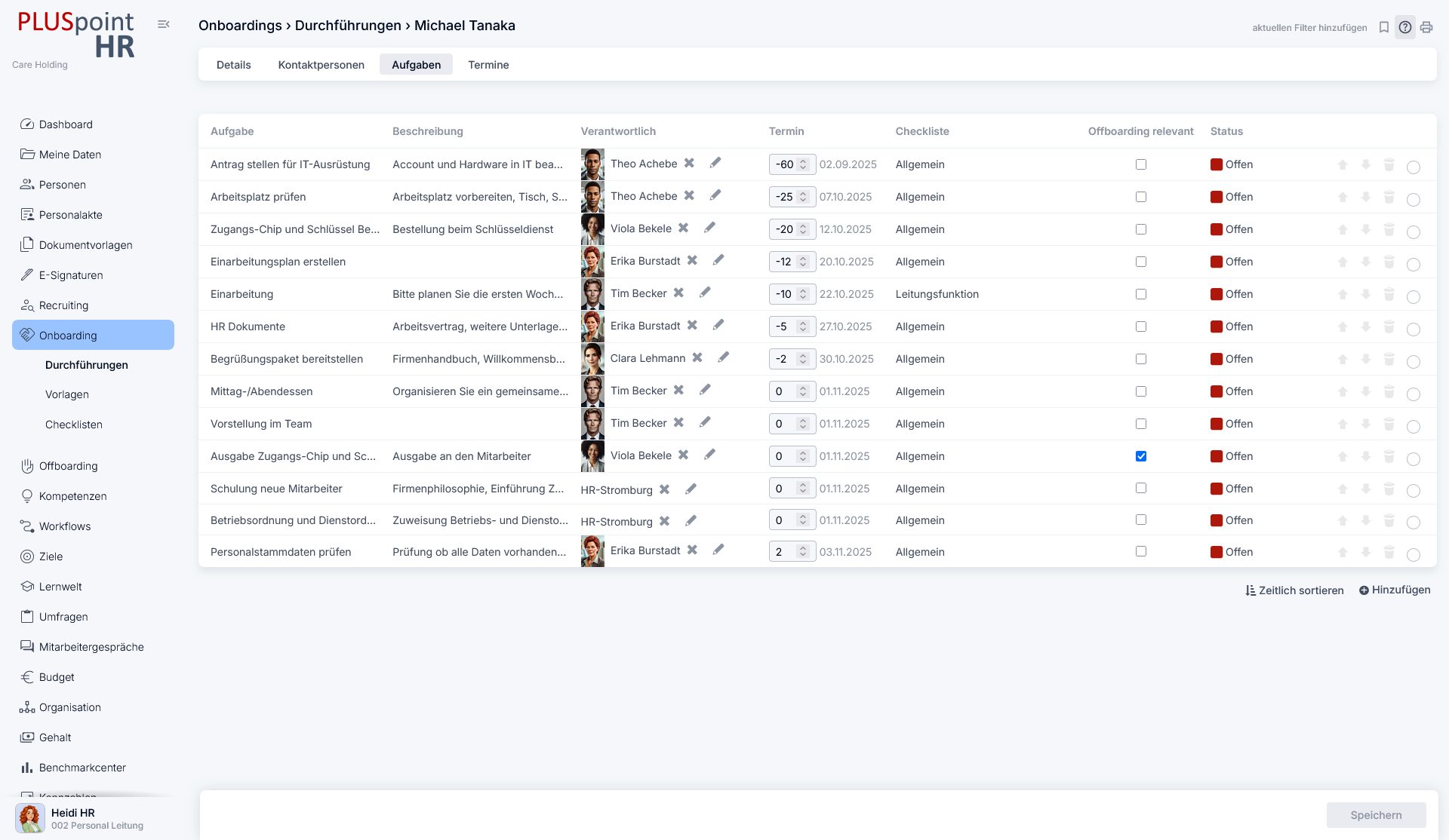 Onboarding Software von PLUSpoint HR