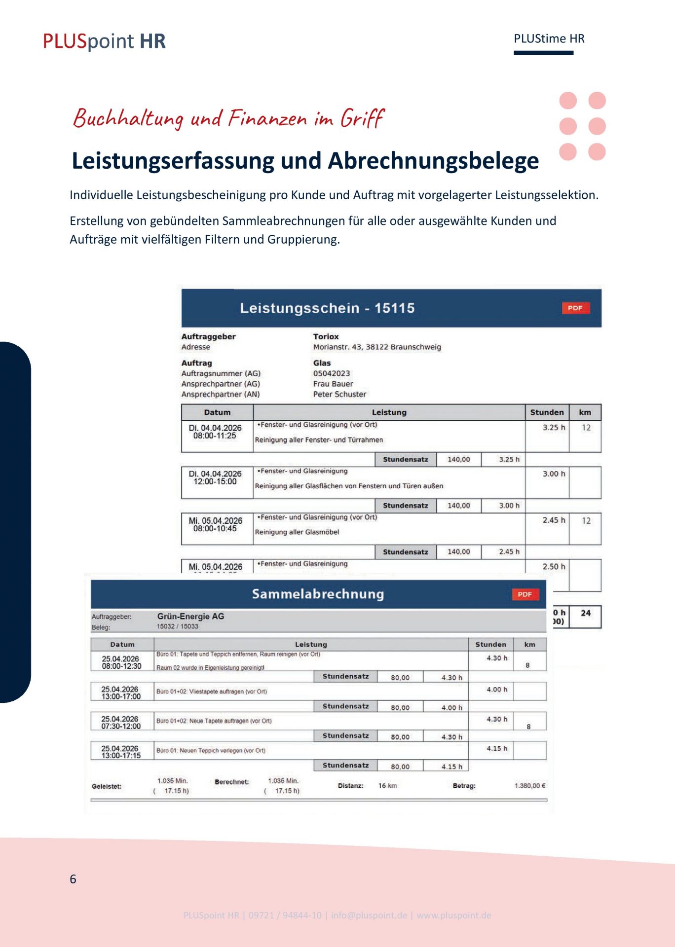 einfache Leistungserfassung mit Abrechnungsbelegen