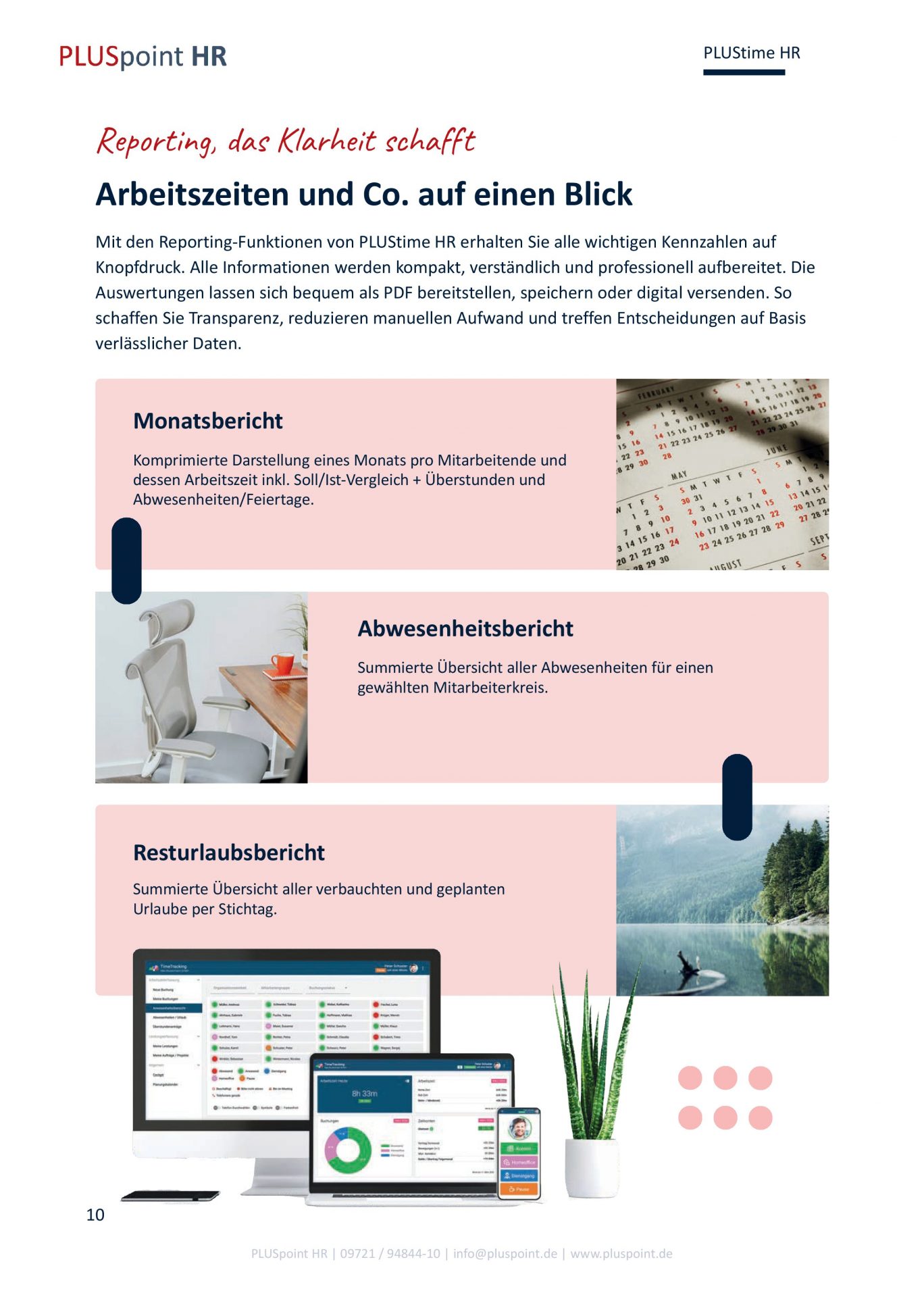 Berichte exportieren über Urlaub, Monatsübersicht etc.