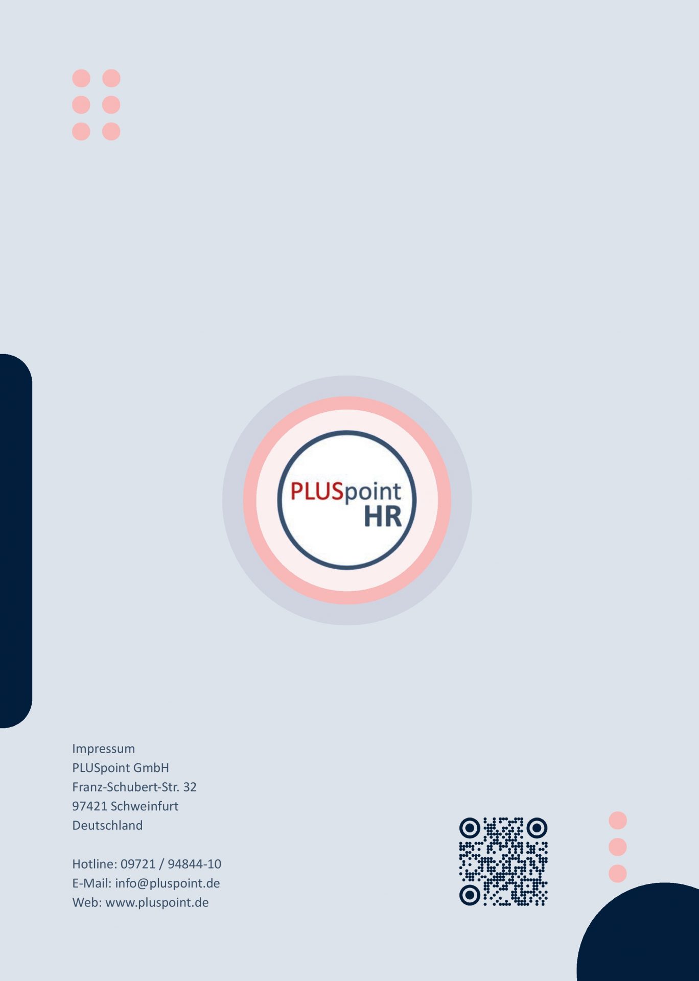Impressumg Kontaktdaten und Webseiten-QR-Code